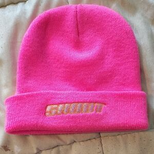 Pink Beanie with Embroidered Logo